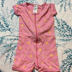 Pink Fruit Print Kids One Piece